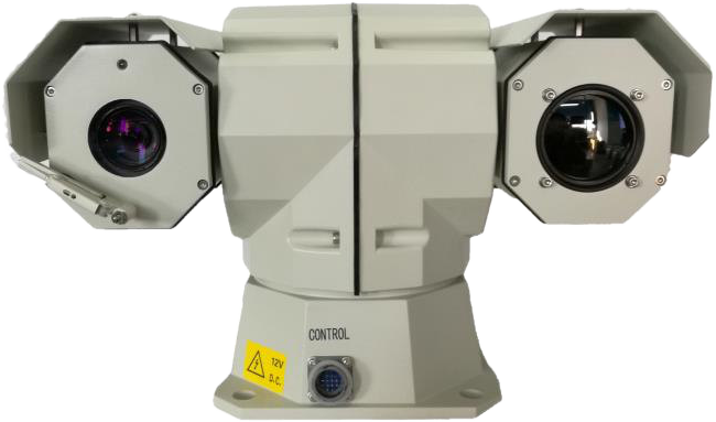 SafeForest Duo bispectral PTZ camera — optical and thermal lenses side by side